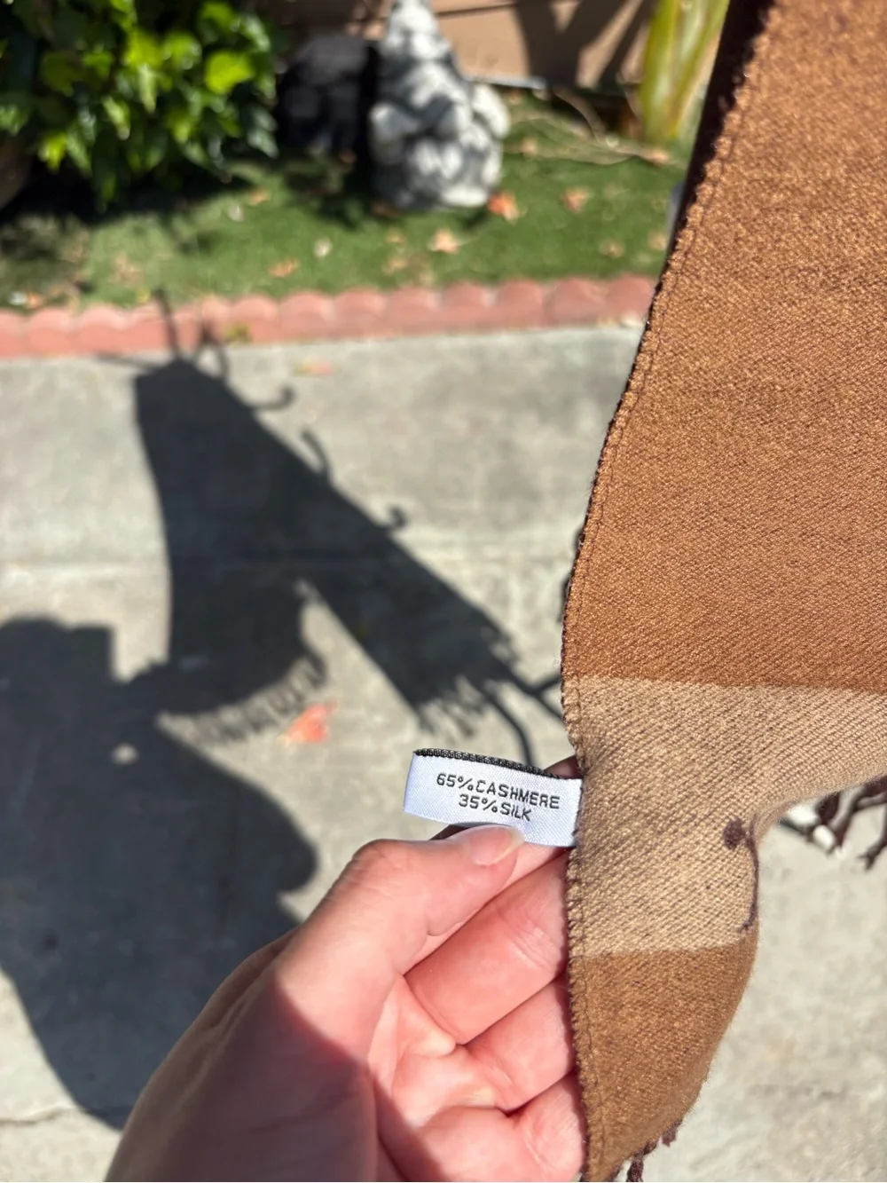 Dior Brown and Gold Logo Scarf